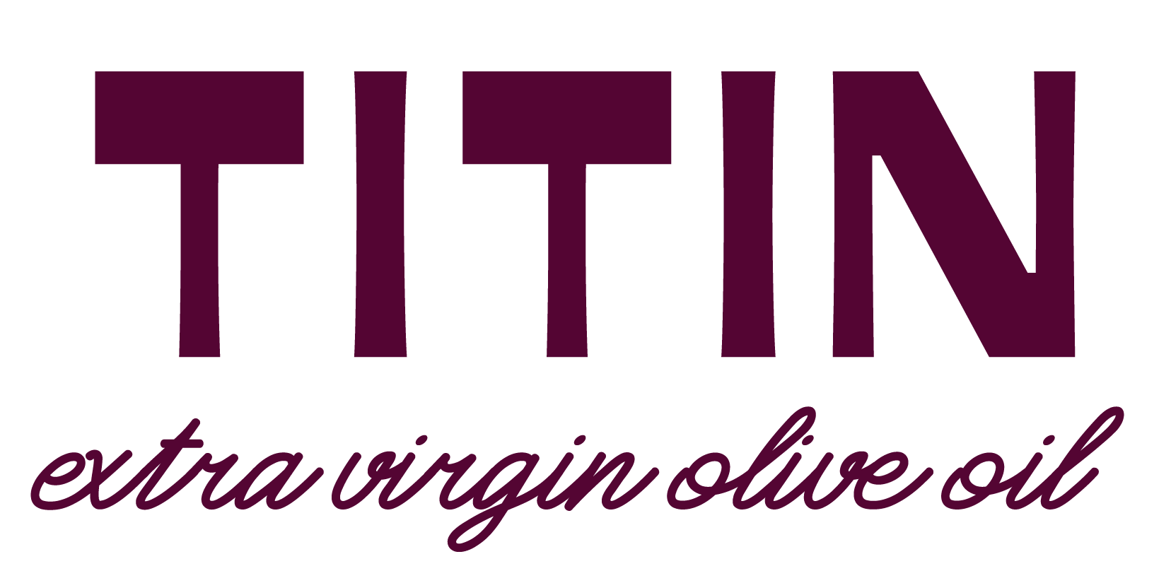 Logo of TITIN extra virgin olive oil in stylized text.